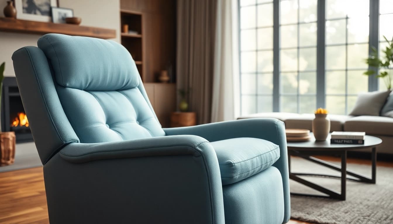 Relaxed individual enjoying a sleep recliner chair in a modern living room setting