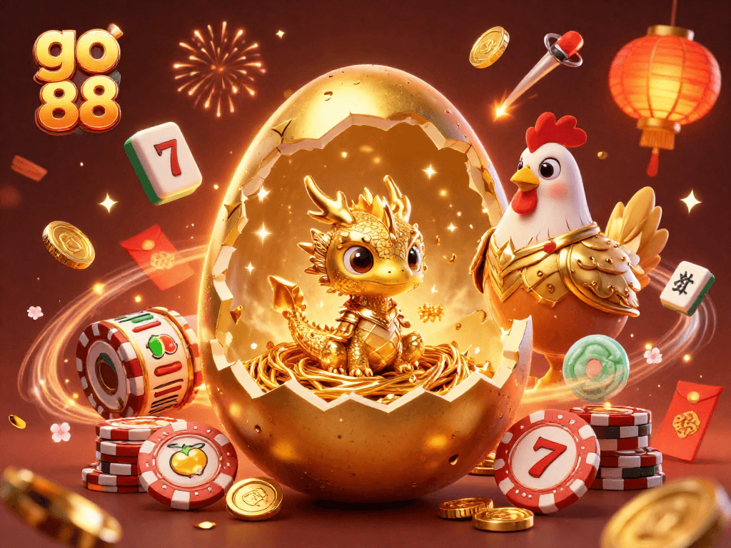 Experience thrilling moments in go 88 with a spectacular 3D golden dragon and casino elements