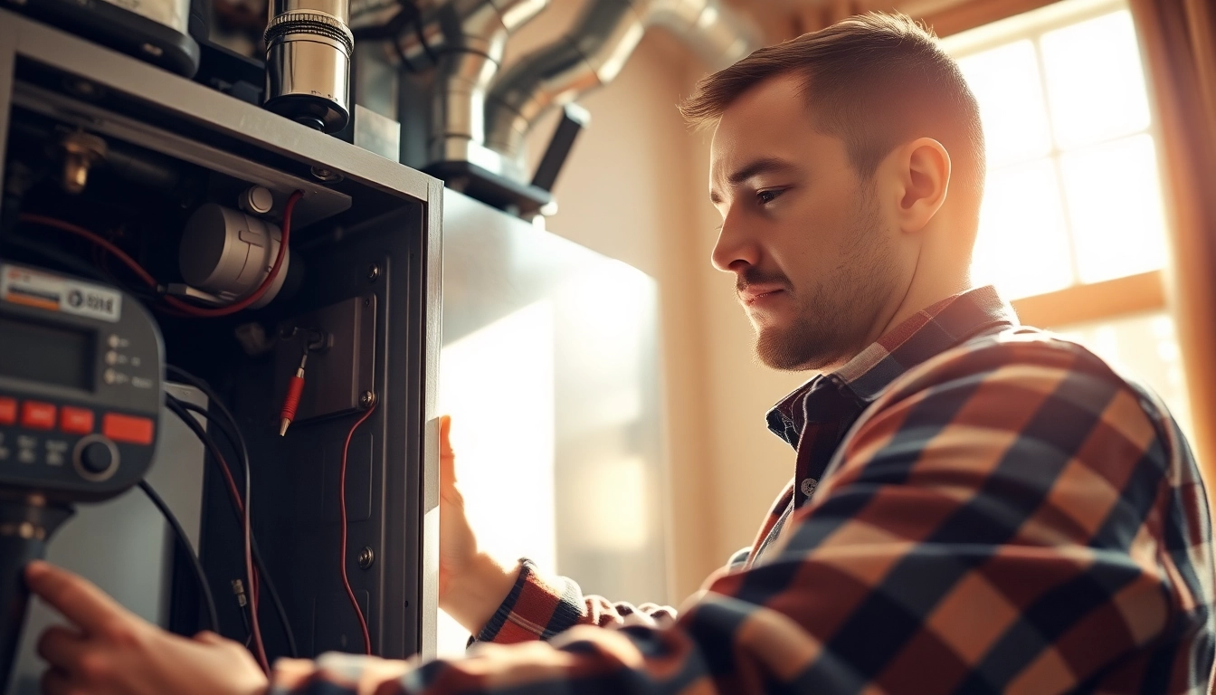 Skilled technician providing emergency hvac repair bc services in a residential setting.