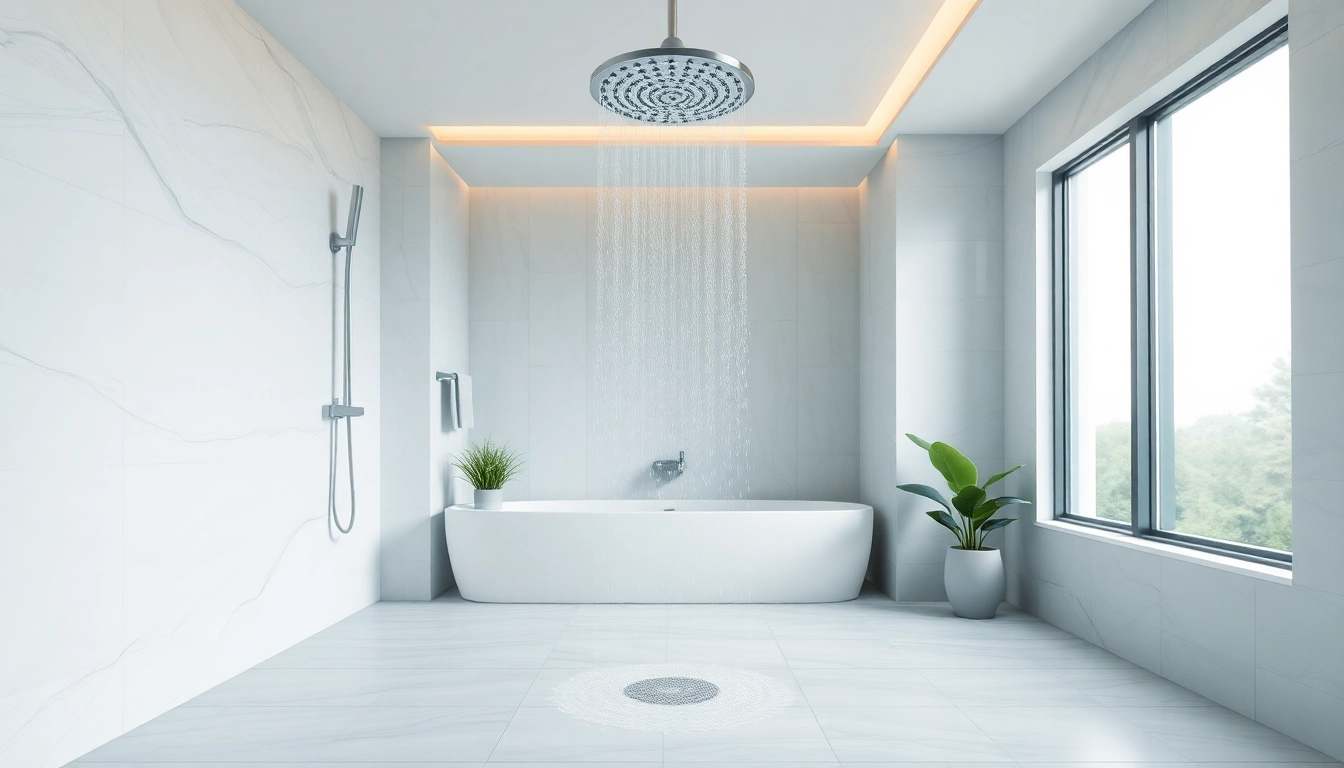 Showcasing elegant showers au with a luxurious rainfall design in a sleek bathroom setting.