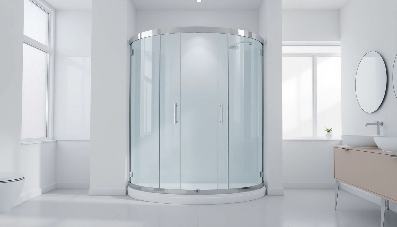 Duschkabine 80x80 in modernem Badezimmer mit eleganten Glasschiebetüren.