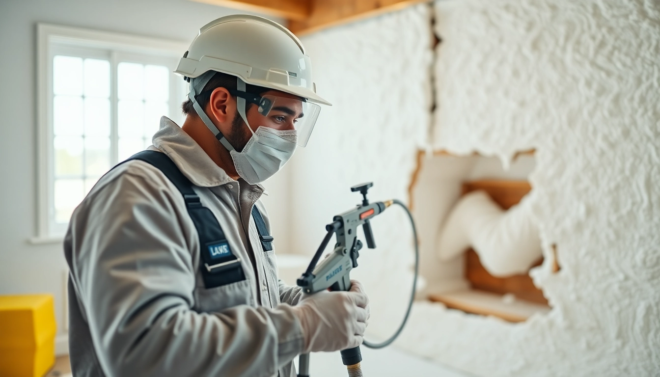 Professional spray foam removal in action with technicians demonstrating foam elimination process.