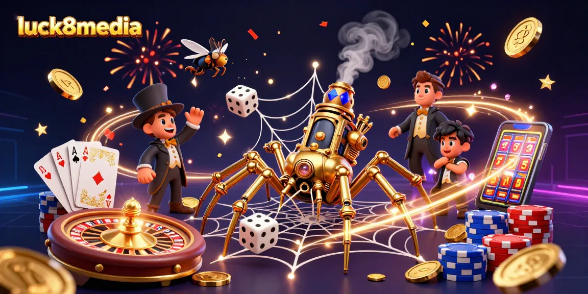 Experience fun with luck8media's vibrant gaming scene featuring golden chips and dynamic action!