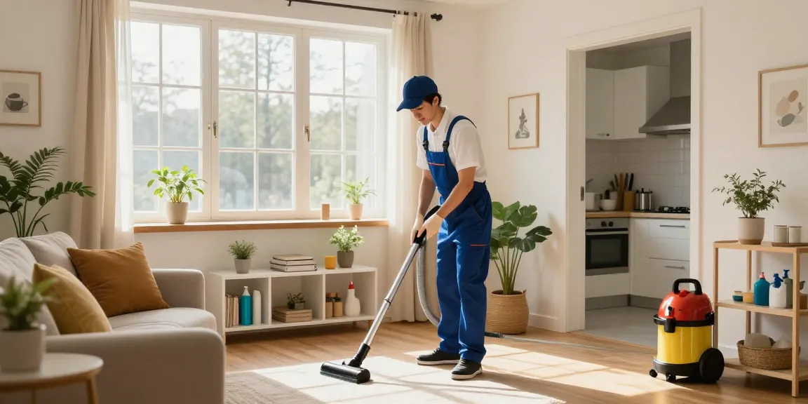 Professional cleaning service in action showcasing a reliable reinigungsfirma bern in a bright living room.