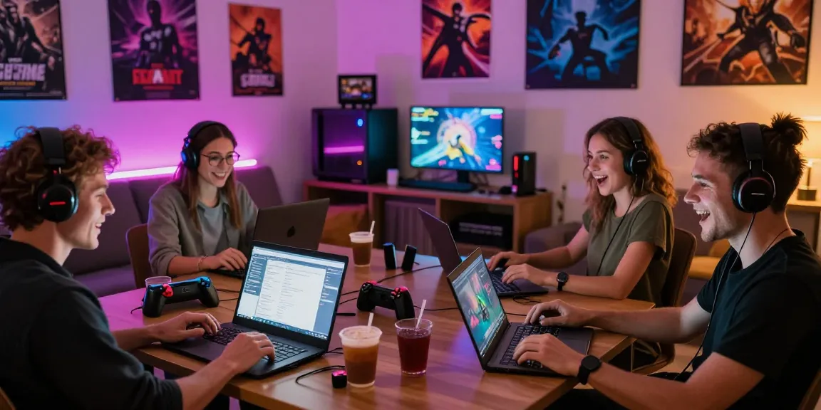 Adults enjoying engaging adult games together in a lively gaming setup.