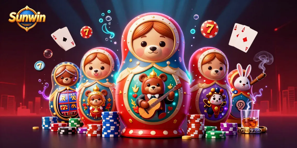 Experience the thrill of winning with Sunwin's vibrant casino scene filled with colorful gaming elements.
