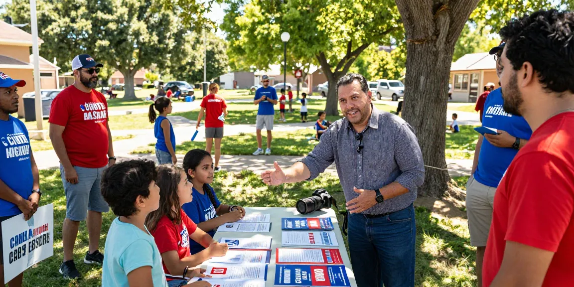 Casey Askar engaging with voters at a community event, showcasing his political campaign.