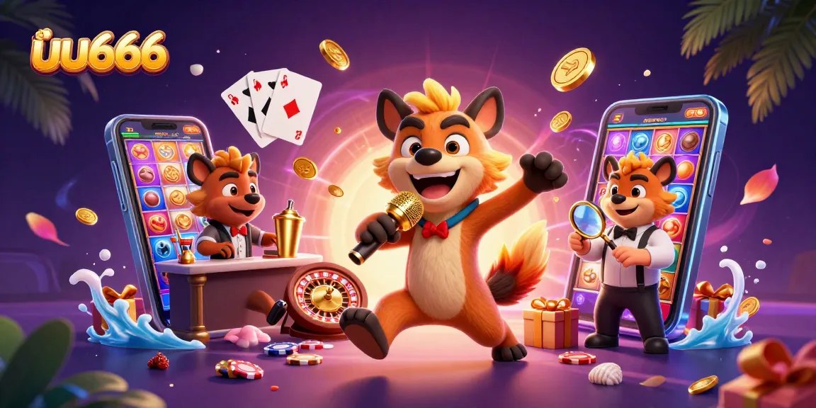 Experience thrilling moments at uu666 with hyenas in a vibrant casino setting mixing drinks and telling jokes.