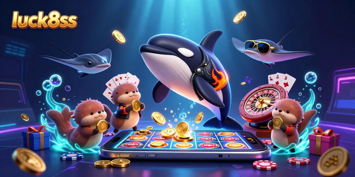 Experience luck8ss with this engaging 3D illustration showcasing animated casino elements.