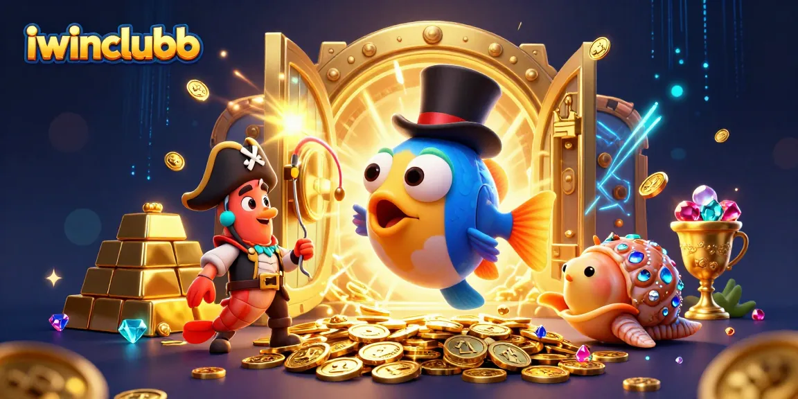 Join the fun at iwinclubb with this vibrant underwater treasure scene featuring anglerfish and pirate shrimp.