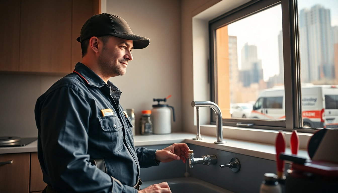 Emergency plumber manhattan assisting with plumbing issues in a NYC kitchen.