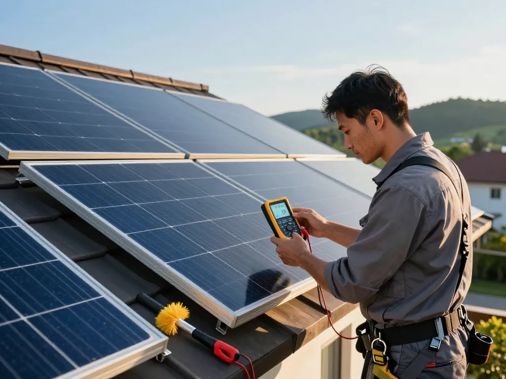 N-type solar panels being installed on a residential roof, showcasing the latest technology in renewable energy.