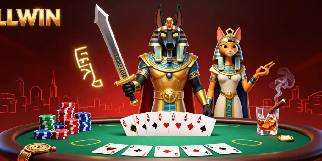 Join the LLWIN gaming adventure with Anubis, Bastet, and dynamic poker action.