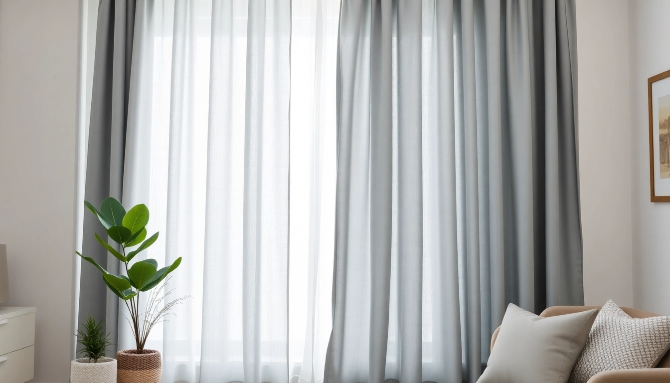 Verduisterende gordijnstof in een sfeervolle woonkamer met zachte decoraties.
