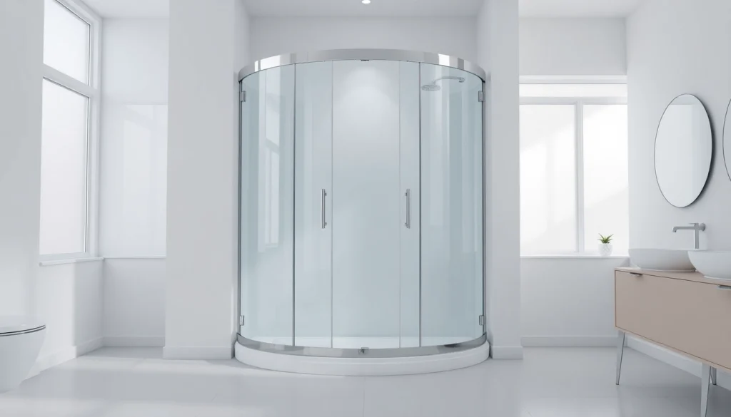 Duschkabine 80x80 in modernem Badezimmer mit eleganten Glasschiebetüren.