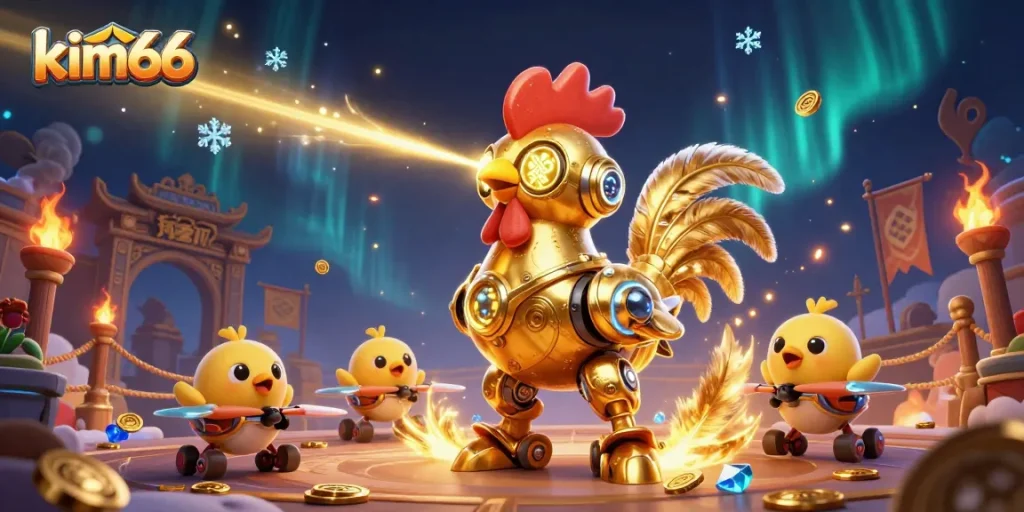 kim66 showcasing an exciting 3D casino scene with vibrant characters and elements for players
